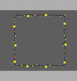 christmas lights string square shape vector image vector image