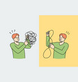 man untangle puzzle relieve stress vector image vector image