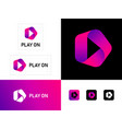 play logo symbol on consists of pink ribbon vector image