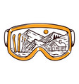 ski goggles line vector image