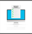 online exam checklist and pencil taking test vector image