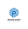 initial p play logo design inspiration vector image vector image