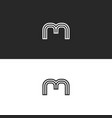 monogram m letter minimal style initial logo vector image vector image