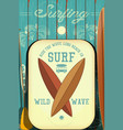 retro surfing poster vector image