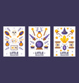 set banners with magic game icons vector image