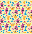 seamless pattern with monsters vector image vector image