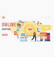 online shopping landing page template omnichannel vector image vector image
