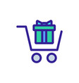 basket gift icon isolated contour symbol vector image