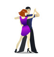 Foxtrot dancing couple in cartoon style Royalty Free Vector