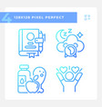 pixel perfect gradient meditation line icons set vector image vector image