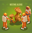 space exploration meeting aliens composition vector image