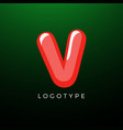 3d playful letter v kids and joy style symbol vector image vector image