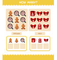 how many cartoon christmas counting game vector image