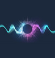 music wave flow poster design with lines and dots vector image