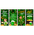 patricks day holiday leprechaun banners vector image vector image