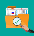 manila folder with financial report charts vector image