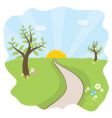 sunny spring day vector image vector image