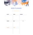 weekly planner design vector image