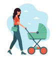 woman with a stroller vector image vector image