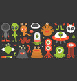 big set of cute character aliens and monsters w vector image