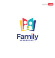book with family inside yearbook logo vector image