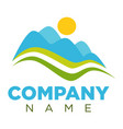 company logotype with minimalistic landscape vector image