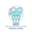 human impact blue concept icon vector image vector image