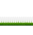white fence with green grass and border vector image vector image