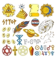 astrology esoteric hand drawn set vector image
