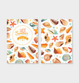 enjoy hot summer card template with seashells vector image
