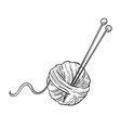 knitting tools and woolen threads ball isolated vector image vector image