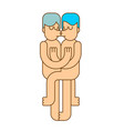 gay kissing lgbt love man kiss lovers vector image