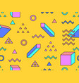 geometric seamless pattern with memphis elements vector image vector image