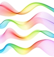 set of abstract smoke curved lines vector image