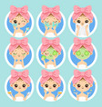 woman face skin care healthy and beauty skincare vector image vector image