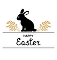 easter decorative icon with rabbit and branches vector image vector image