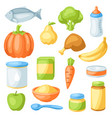 set baby food items vector image vector image