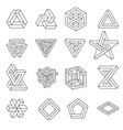 set of impossible shapes optical vector image