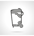 garbage bin black line icon vector image