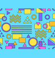 memphis seamless pattern with geometric shapes vector image vector image