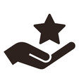 ranking icon hand holding star vector image