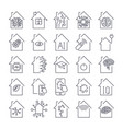 simple set of smart house related line icons vector image