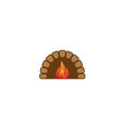 creative traditional oven fire logo design symbol vector image vector image