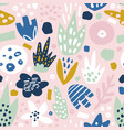 floral seamless pattern with funky flowers vector image