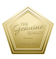genuine quality golden plate metal badge template vector image