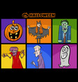 halloween holiday cartoon spooky characters set vector image