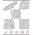 maze leisure game set vector image vector image