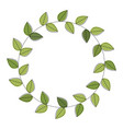 round frame with green leaves vector image vector image