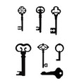 vintage key silhouette set close the door vector image