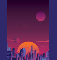 futuristic city vertical vector image vector image